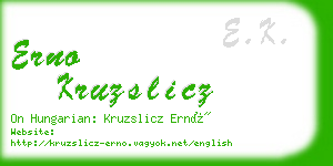 erno kruzslicz business card